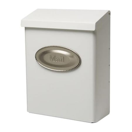 Cuadrilatero Designer Contemporary Galvanized Steel Wall Mount Mailbox, White CU3306946